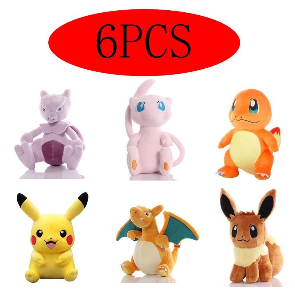 Cute Pikachu Plush Toy Pokemon Charmander Squirtle Bulbasaur Stuffed Doll Eevee Scorbunny Gengar Snorlax Christmas Gifts