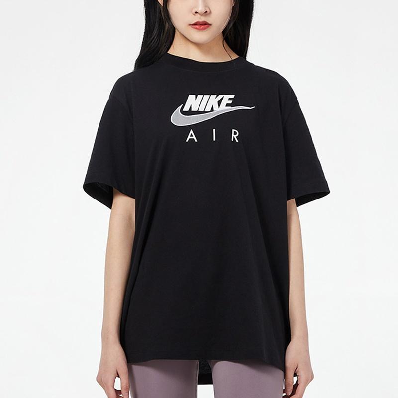 (WMNS) Nike Air Logo Casual Sports Short Sleeve Black T-Shirt Women's CZ8615-010
