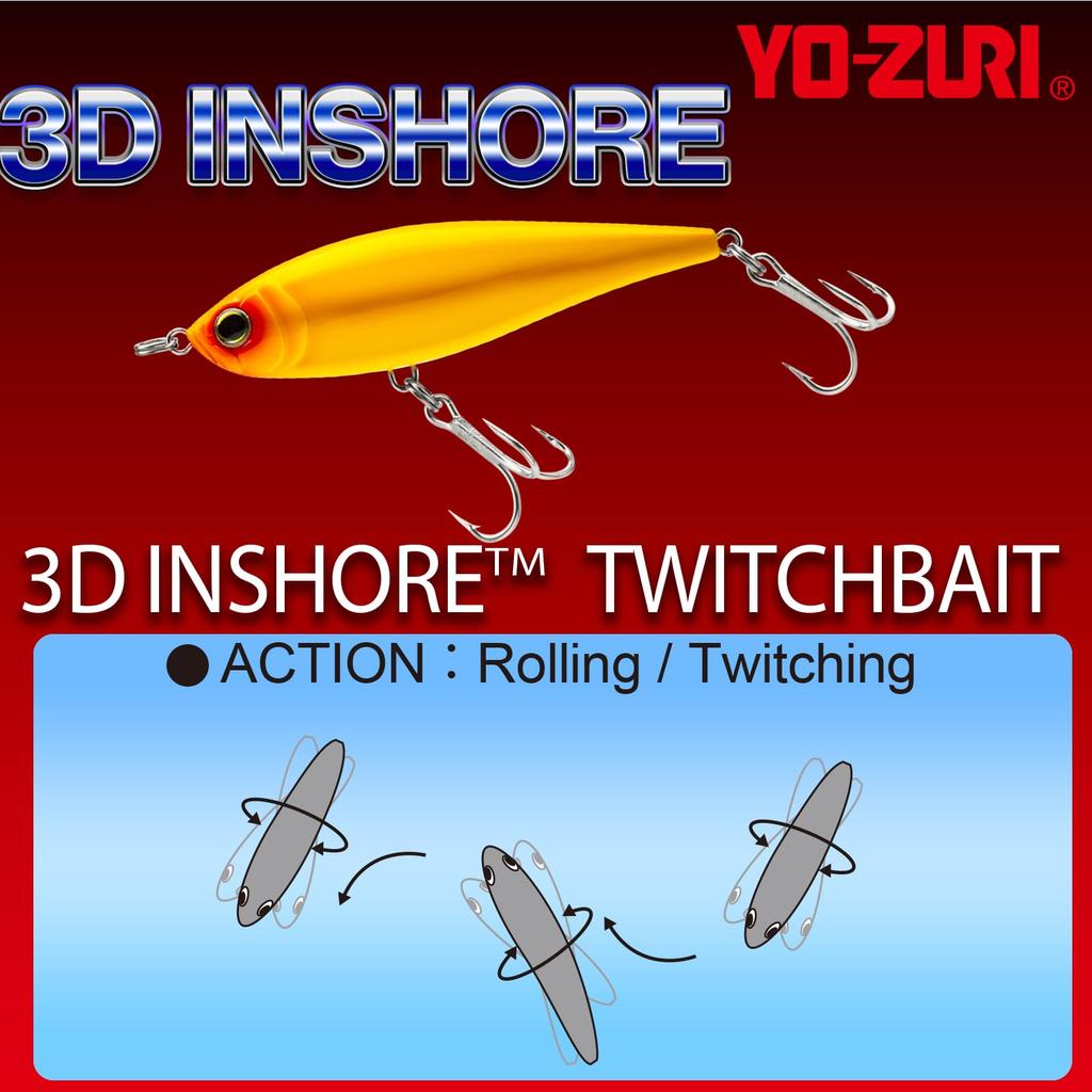 Saltwater Lure 3D Inshore Twitch Bait 110mm Green Mackerel YO-ZURI (SS) Color