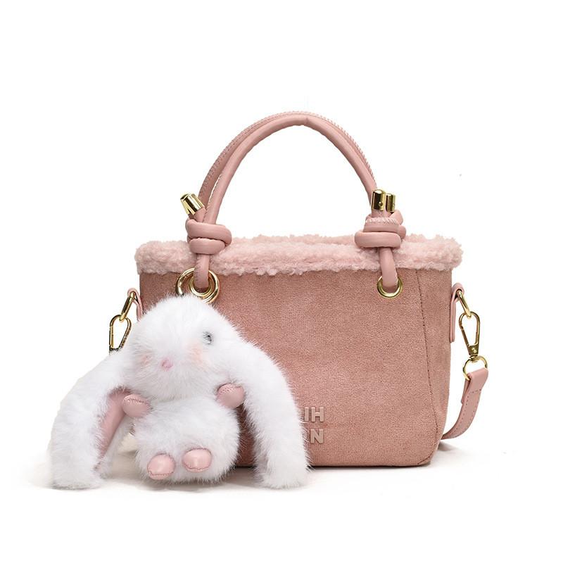 IELGY Fresh Cute Plush Handbag Autumn Winter All-Match One-Shoulder High-End Messenger