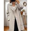 Damen Retro Jacquard Mittellanger Strickjacke Pullover mit Bindegürtel - Herbst/Winter 2024 Kollektion