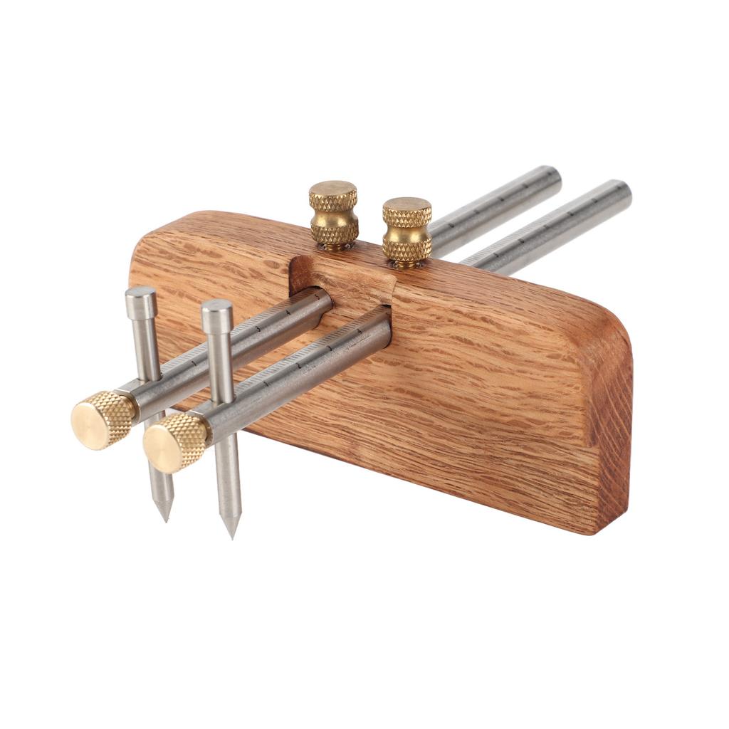 Woodworking Marking Gauge Dual Rod Draw Line Stainless Steel Mortise Gauge for Metal Wood Ceramic