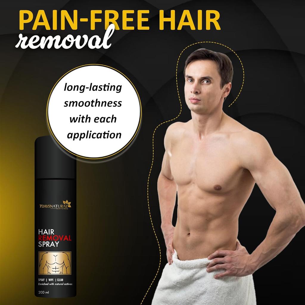 NATURAL Hair Removal Spray for Men & Women Underarms & Legs | All Skin Types(200 Ml)