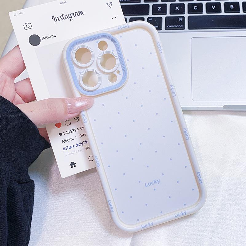 Adorable Pink Polka Dot Phone Case for Apple 17 Pro Max/15 Plus in Cute Puppy Design, Also Fits Blue iPhone 16