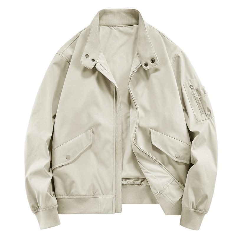 Autumn and winter new men's simple stand-up collar jacket soft and skin-friendly casual waterproof, windproof, anti-wrinkle and warm