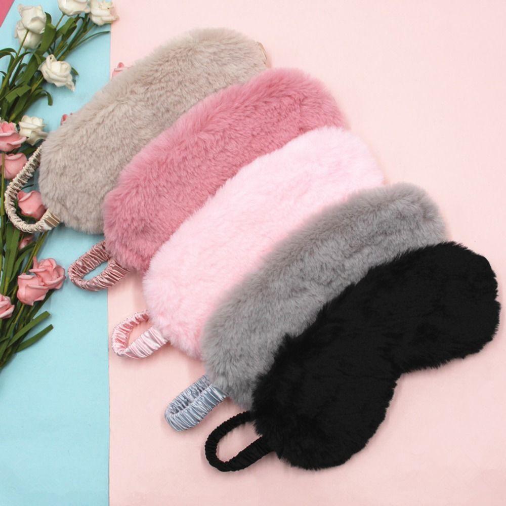 

Плюшевая затемняющая маска для глаз, светоизоляция, плюшевая маска для глаз, милая затемняющая маска для сна для девочек