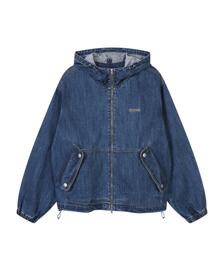 Outdoor Products Stitch Denim Hood Jumper (Light Blue)