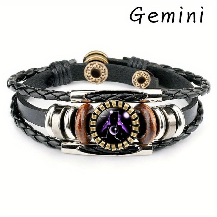 Brățări Charm Constellation - Design delicat din piele PU cu margele cu 12 stiluri zodiacale - Accesoriu de modă unisex, reglabil pentru o declarație la modă