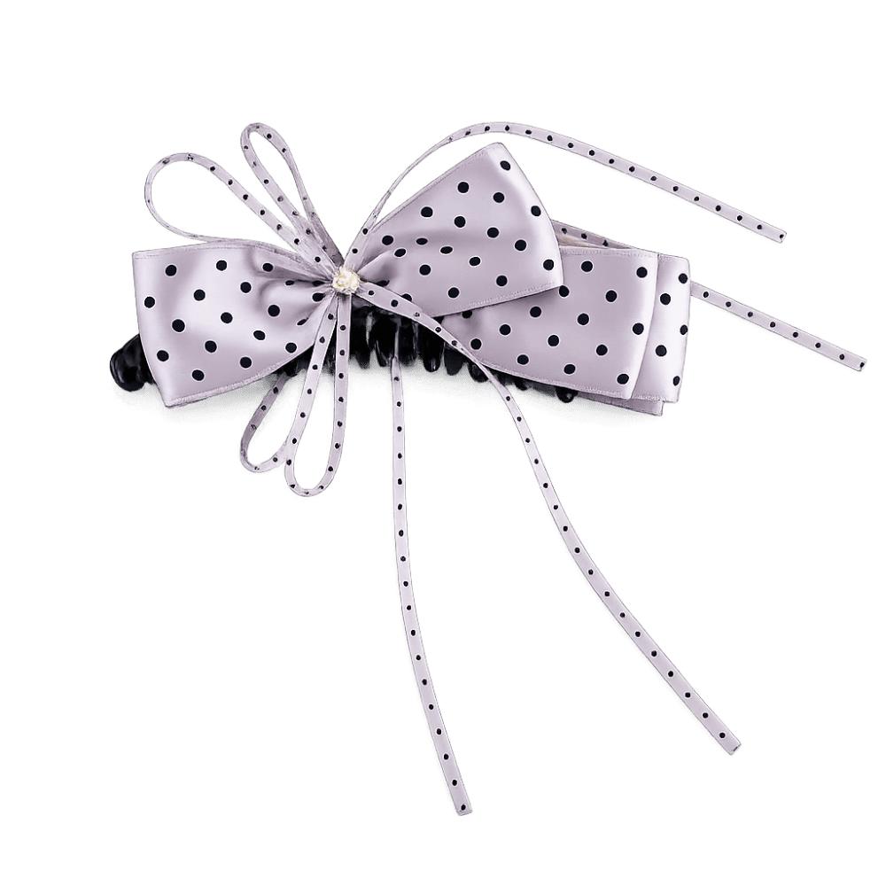 Versatile Polka Dot Bow Hair Clip Sweet Sweet Hair Accessories Elegant Ribbon Banana Clip  Korean фиолетовый