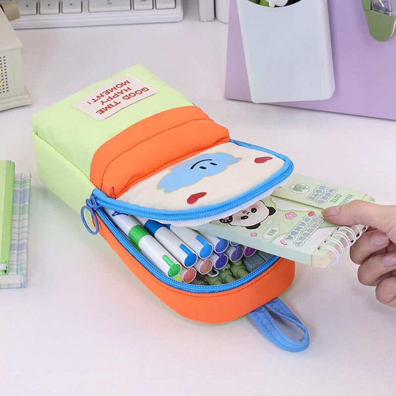 Color Block Macaron Pencil Case: Large Capacity, Stylish Design, Multifunctional Student Stationery Box