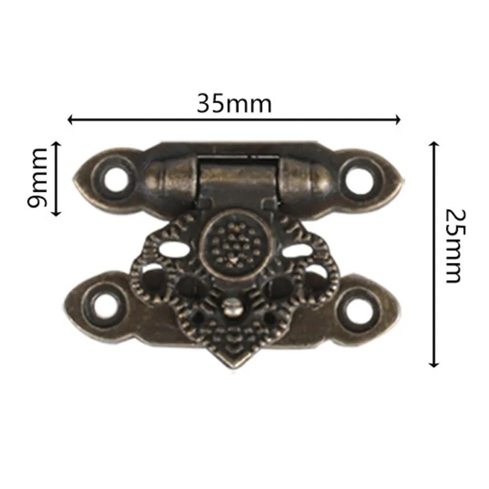 4 STÜCKE Holzkistenverschluss Antike Schmuckschatulle Kofferverschluss Riegel Verschluss Haspel Schnalle Dekorative Beschläge Bronze/Gold Metallschnalle