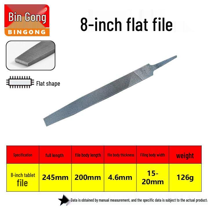 Hugong Multi-Specification Steel Files Set: Flat, Half-Round, Triangle, Rasp, Square, and Round Metal Grinding Tools.