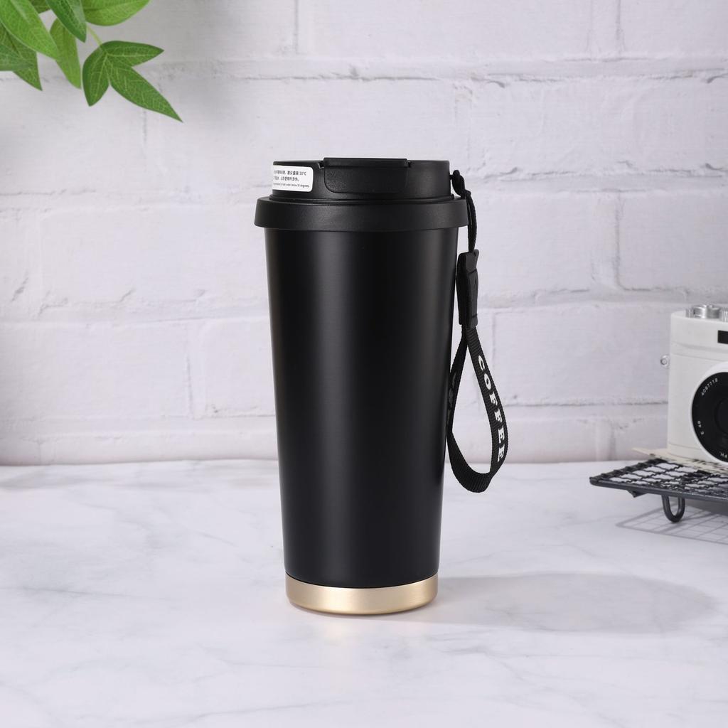 Lily Of The Valley Coffee Cup Household Double Drink Straw Cup 316 Stainless Steel Thermos Cup Couple Water Cup Gift Water Cup