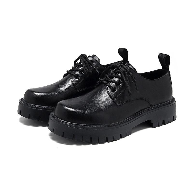 

Повседневные кожаные туфли мужские мягкие британские деловые туфли с большим голенищем низкие ботинки Martin весна 2025 новинка 98139-R 44 чёрный