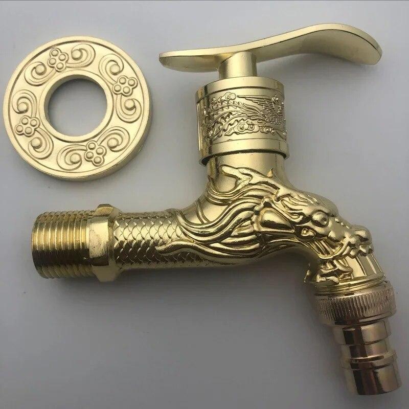 Anituqe Bronze Washing Machine Crane Decorative Outdoor Faucet , Vintage Garden Bibcock Tap Wall Mounted Mop  Brass WF