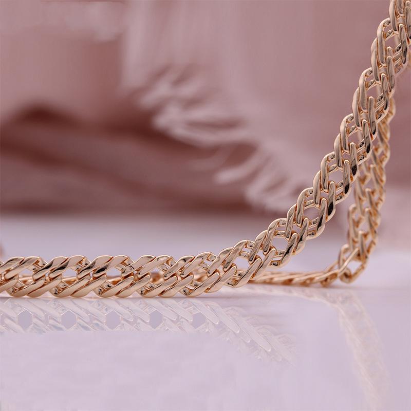 Rose Gold Color Preservation Electroplated Copper Chain Bracelet Necklace Italian Craft Chain