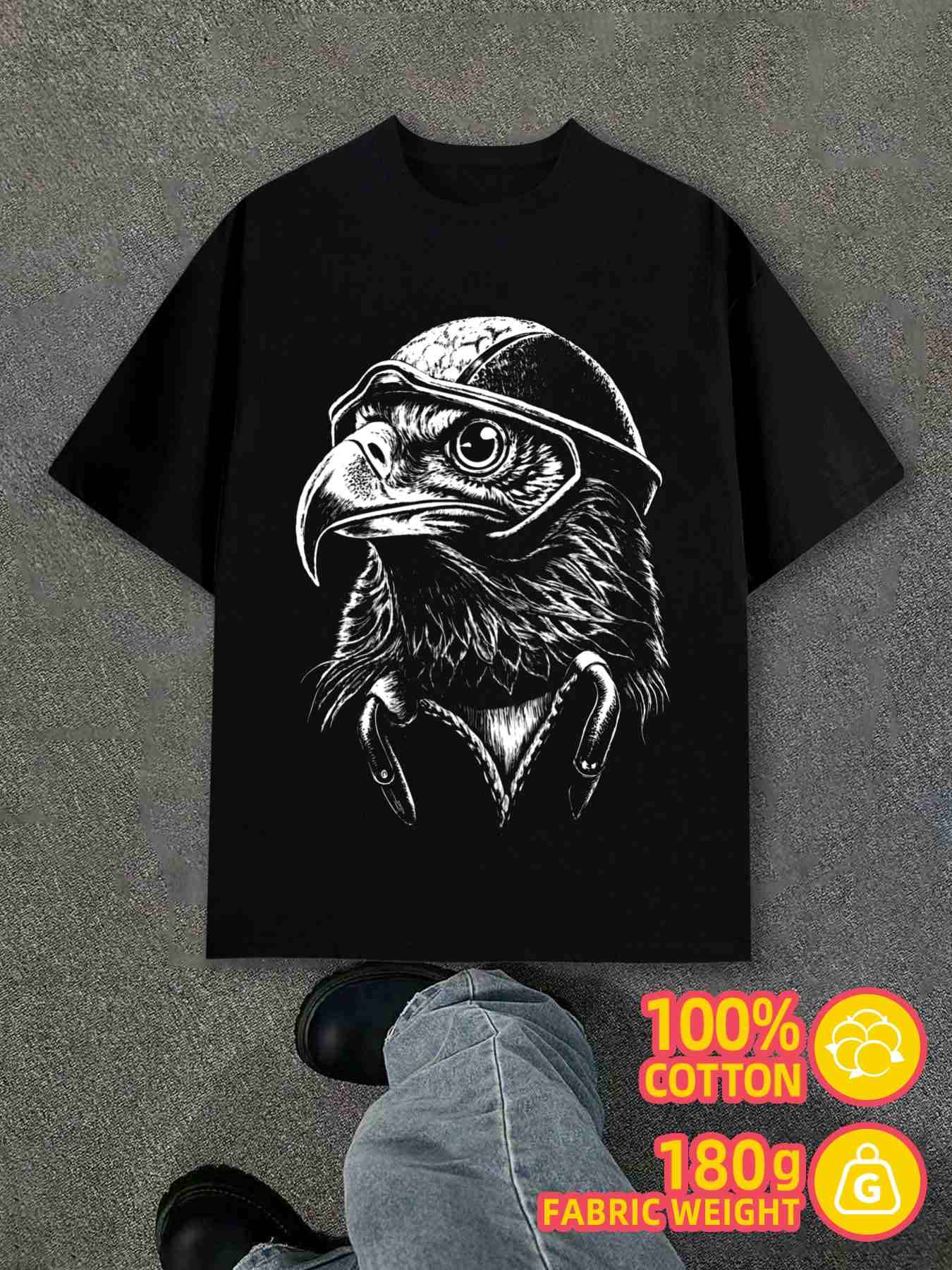Men s Product Y2K Eagle Rider Helmet Shirts Black M