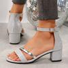 Women Sandals Summer Fashion Sexy Medium High Heel Outdoor Sandals Elegant Casual Comfortable Wedding Shoes for Women