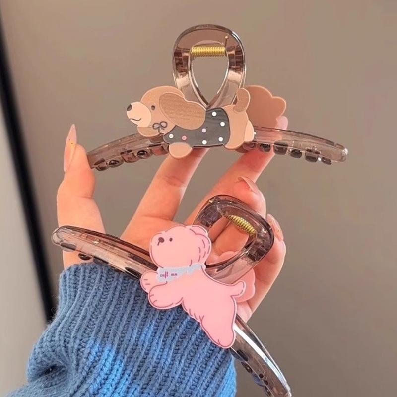Oversized Puppy Hair Clip For Women Fashionable Hair Claw With Strong Plastic Metal Construction Color Variety