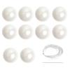 10Pcs DIY Faux Pearl Garland Staircase Decoration Large White Bead Wall Hanging Ornament Home Wedding Bridal Shower Party Stairway Decor