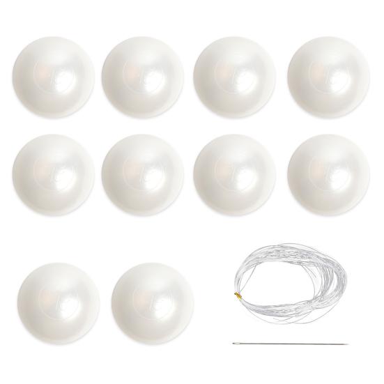 10Pcs DIY Faux Pearl Garland Staircase Decoration Large White Bead Wall Hanging Ornament Home Wedding Bridal Shower Party Stairway Decor