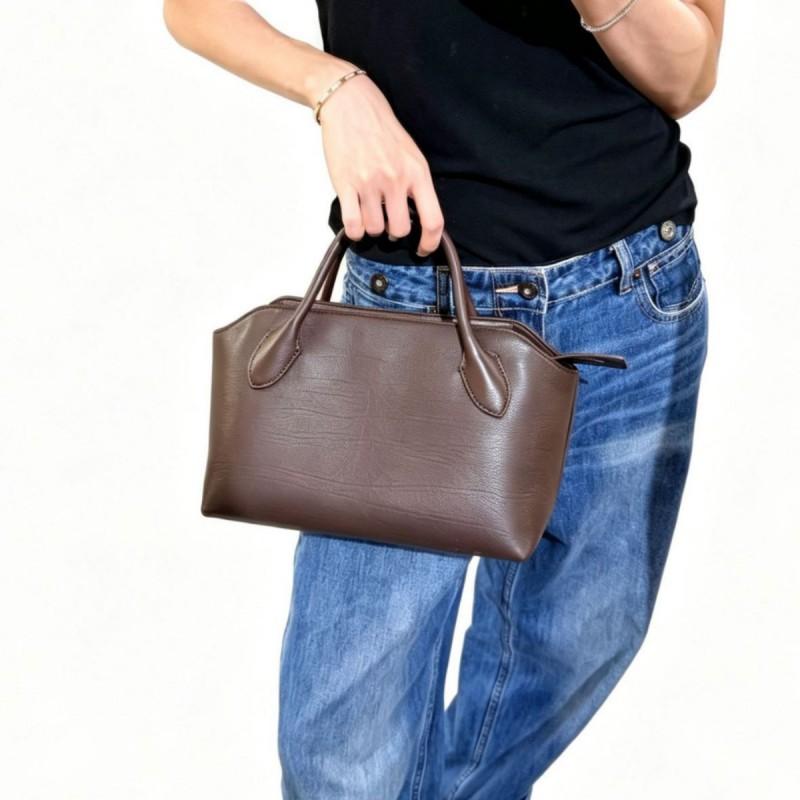 Minimalist Top Grain Leather Tote Bag Women Large Capacity Commute Versatile Small Design Crossbody Handbag