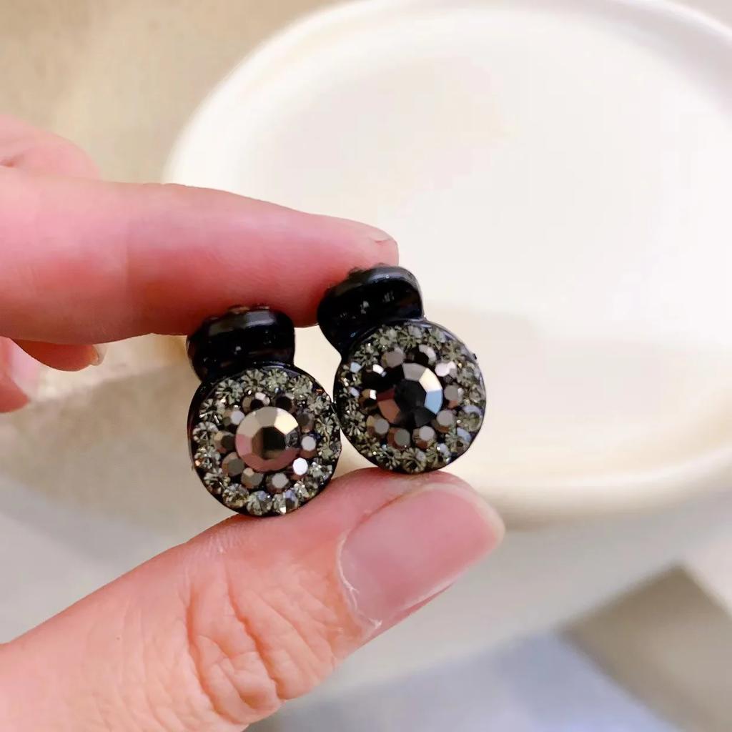 2Pcs Circular Rhinestone Small Hair Claw Women Girls Sweet Cute Hair Claw Clip Small Hairpin Crab Clips Hair Styling Accessories
