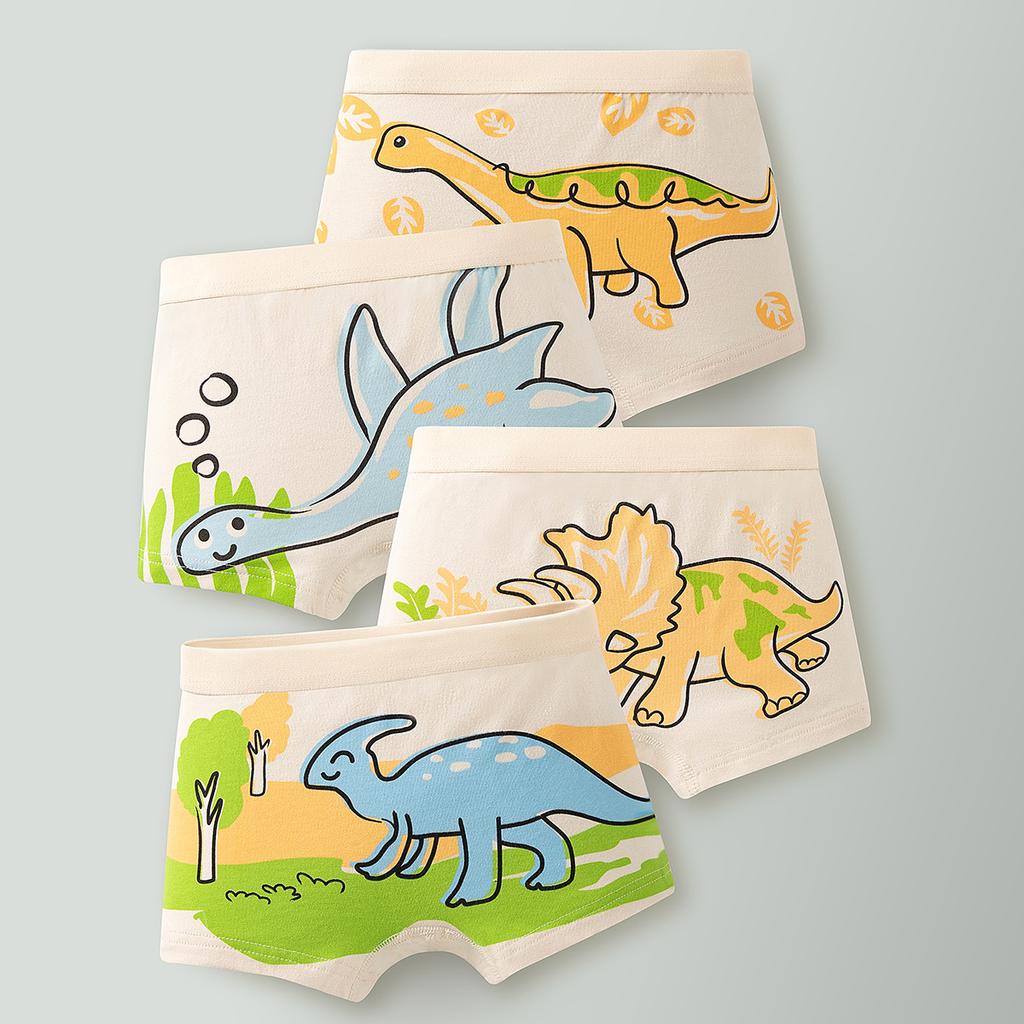 4 Pezzi/Set Biancheria Intima Bambini Ragazzi Cotone Boxer Corti Bambini Cartone Animato Auto Slip Bambino Boxer Traspiranti Slip