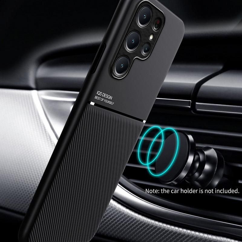 Slank matt skinntekstur bilholderdekselveske for Samsung S25 S24 FE S23 Plus Ultra 56 A36 A55 A16 A15 A06 A35 A54 5G A14 5G S22 Ultra S21 Plus