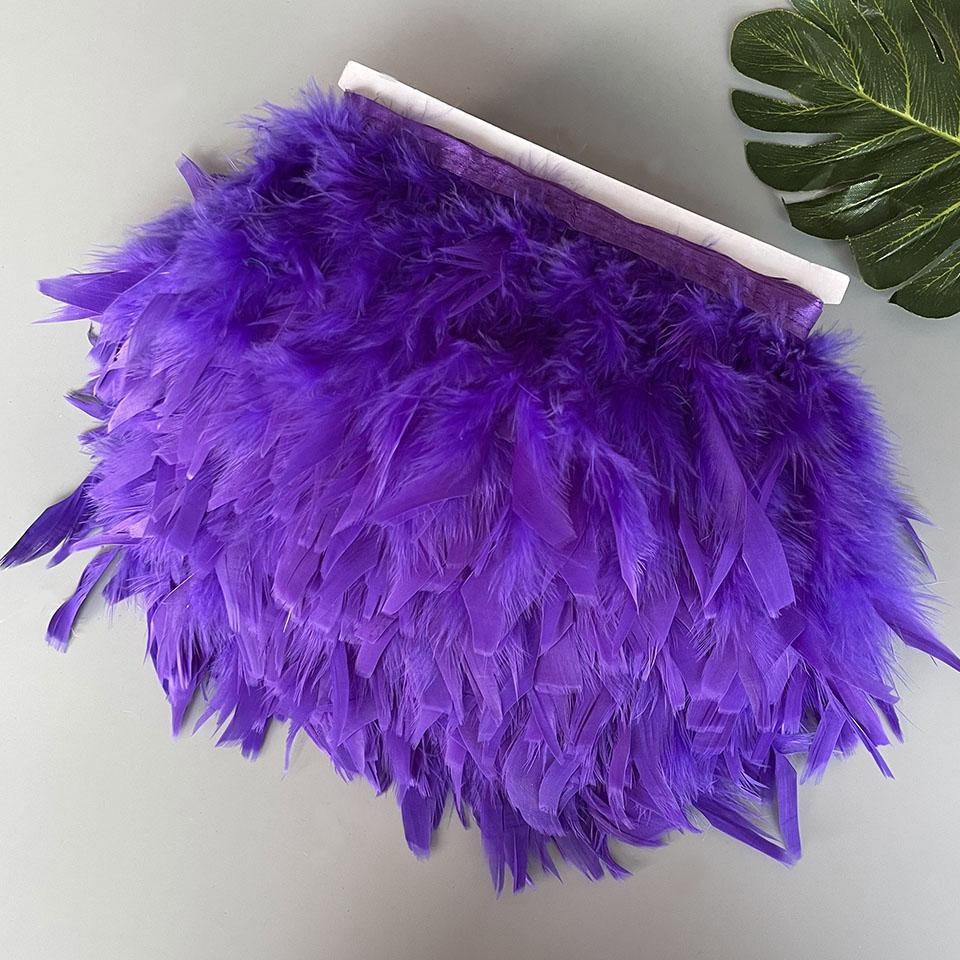 Fluffy Turkey Feathers Trim Fringe Ribbon 10Meters Marabou Feather On Tape Fringes Sewing Trimmings DIY Clothes Dress Decoration