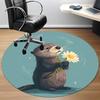 1 szt. Okrągły dywanik Otter Daisy do biura, Mata wewnętrzna odpowiednia do biura, Pod krzesła biurowe, Sypialni, Salonu, Wystroju domu, Dekoracja pokoju