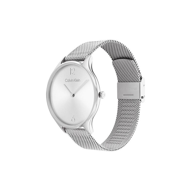 Calvin Klein CK Fashion Minimalist Double Needle Sunray White Dial Milanese Strap Quartz Watch Women watches 25200001