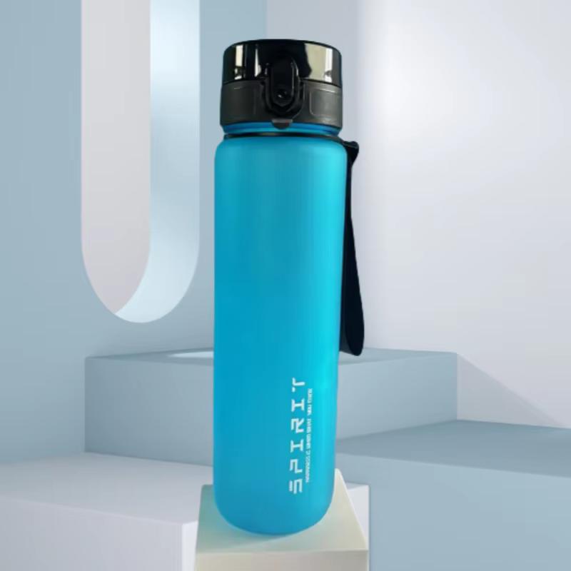 1000ML BPA-Free Matte Water Bottle with Leak-Proof Pop-Up Lid & Carry Strap - Portable for Outdoor, Sports, Hiking