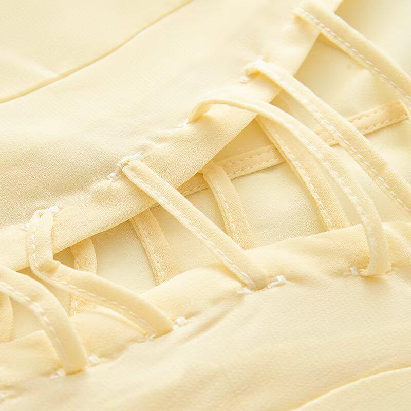 European & American Women's V-Neck Tie-Waist Fashion Casual Shirt