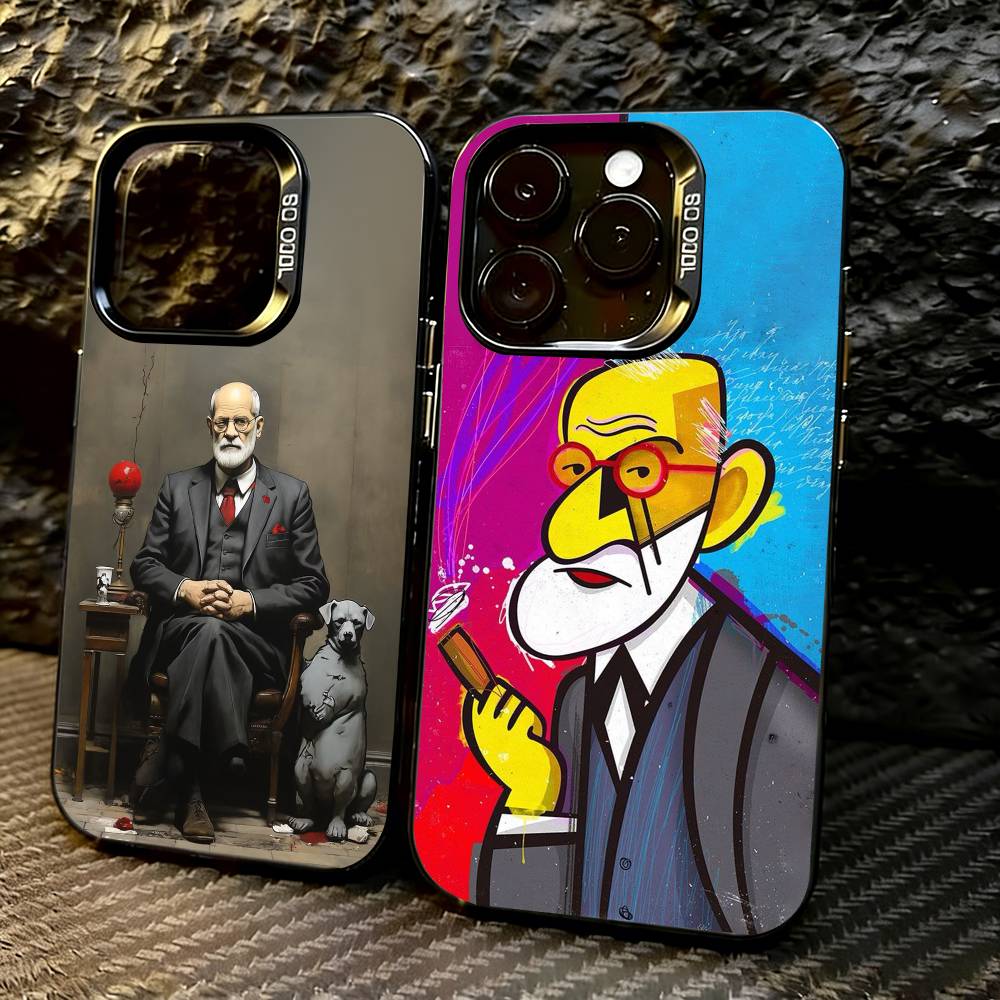Sigmund Freud Psychoanalysis Phone Case For iPhone 17,16,15,14,13,12,11 Plus,Pro Max,XS,Colorful Silver Phone Case Funda Cover
