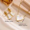 European Bestseller Stainless Steel Heart Necklace & Earring Set - Fashionable, Colorfast, Non-Fading Titanium Steel 