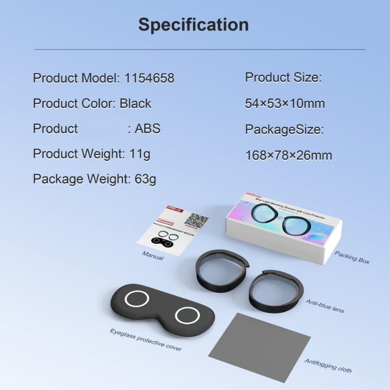 Comfortable Wear Blue Light Lens VR Lens with Cloth for MQ 3 VR Glasses Ensures Clear with Dustproof Feature
