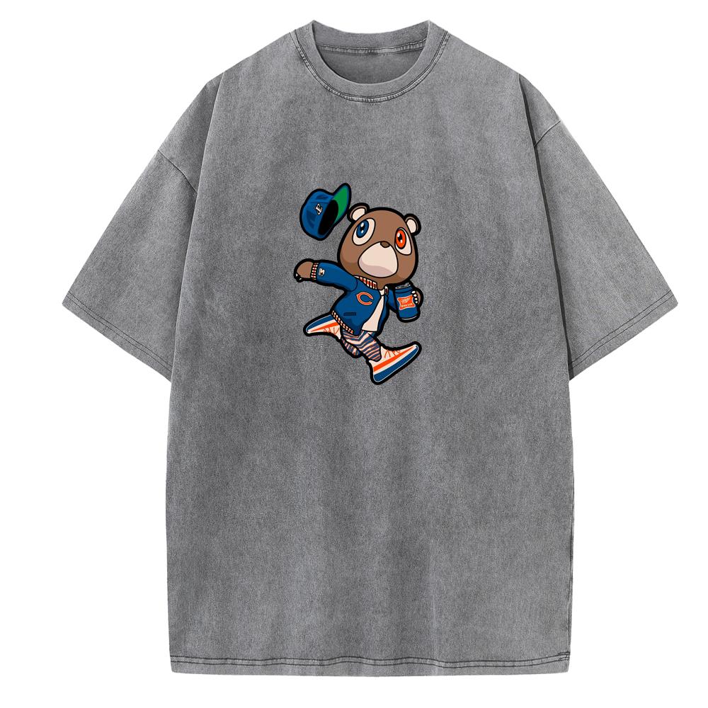 Kanye West Graduation Fans Gave Vintage Sommer Kort Ermet Casual Unisex Harajuku O-Hals Bomullsskjorter Trykk