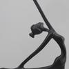 Black Cast Iron Man Holding Golden Ball, Abstract Art Dancing Girl Figure Sculpture, Metal Crafts, Interior Decoration Ornaments
