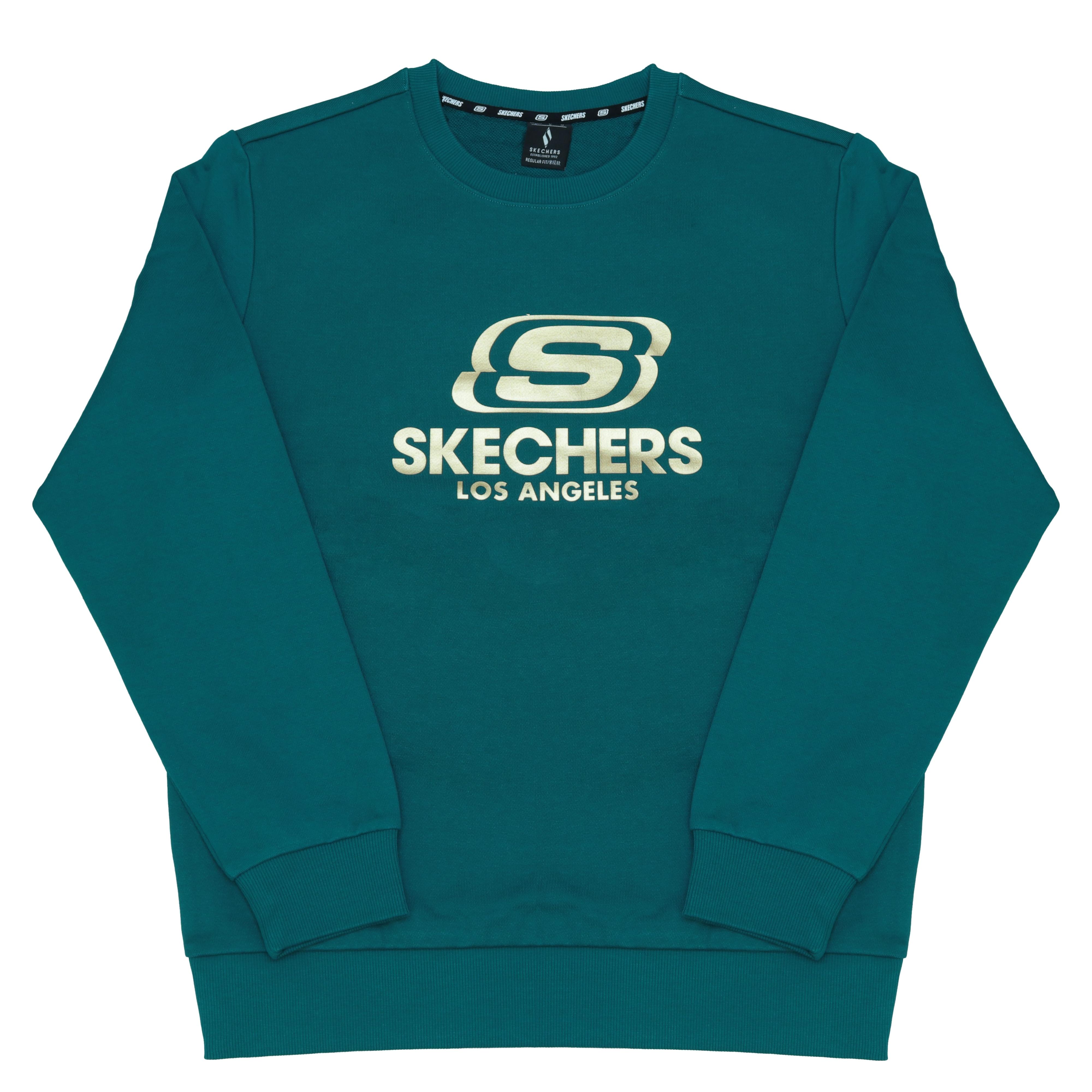 Skechers American Street Style Logo Print Casual Outdoor Commuter Versatile Drop Shoulder Pullover Long Sleeve Round Neck Sweatshirt RF-L224U912-0027 S