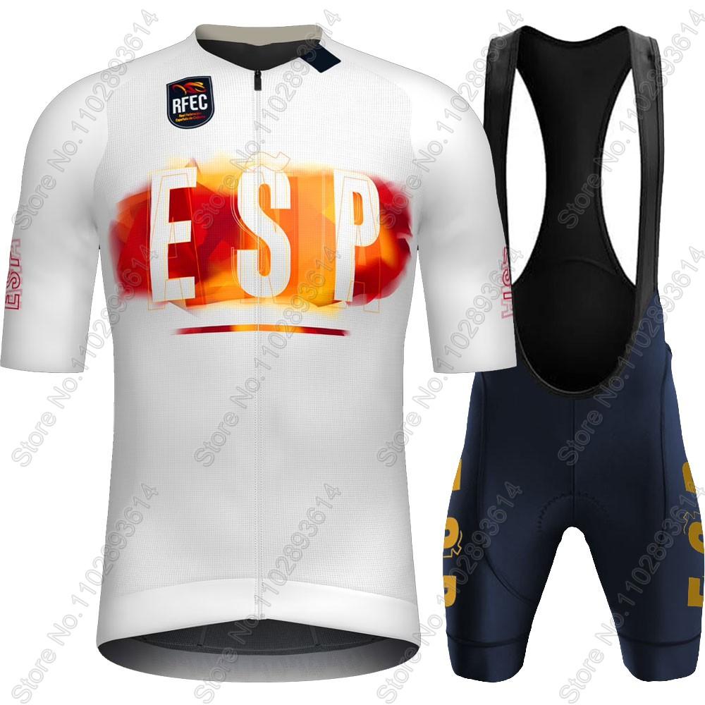 Espana National Team Cycling Jersey Set Spanish Flag Clothing Road Bike Shirts Suit Bicycle Bib Shorts MTB Wear Ropa