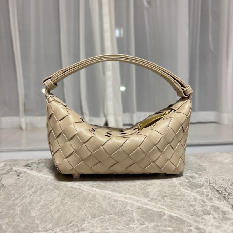 Mini Leather Lunch Bag With Zip Handwoven Design Crossbody Shoulder Women Daily Use