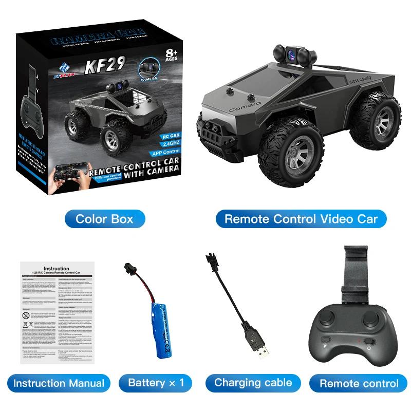 Non-Toxic Rc Car With Camera Truck Kf29 1/28 Wifi Fpv App Control 2.4G Remote Controll Cars Drift Racing Off-Road Race Vehicle Toys Children