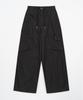 TOFFEE WOMEN W Cargo Pocket Cotton Pants (Black)
