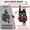 ZOOM E-BIKE Hydraulic Disc Brake 2-Pistons Oil Hydraulic Disc Brake Scooter Folding Bike Front/Rear 1110/1850mm Power Off