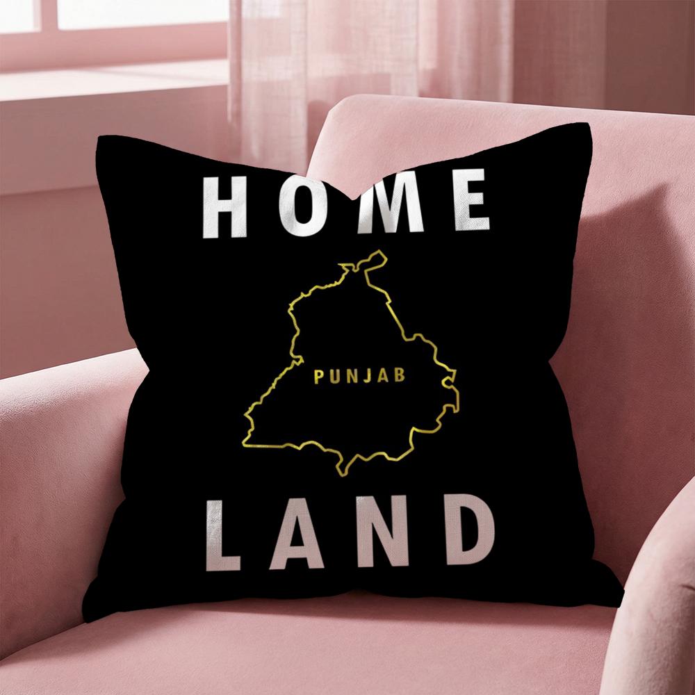 ART Punjab Karte Kissenbezug Mehrzweck-Kissenbezug für Zuhause & Auto - Wendbar, Weich & Langlebig für den täglichen Gebrauch
