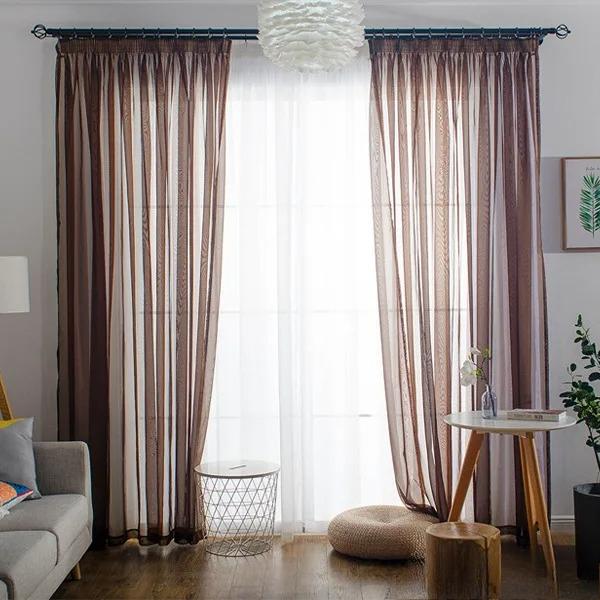Basic Rod Pocket Sheer Voile Window Curtain Panels White One 1pc for Kitchen Bedroom Children's Room Living Room Decoration