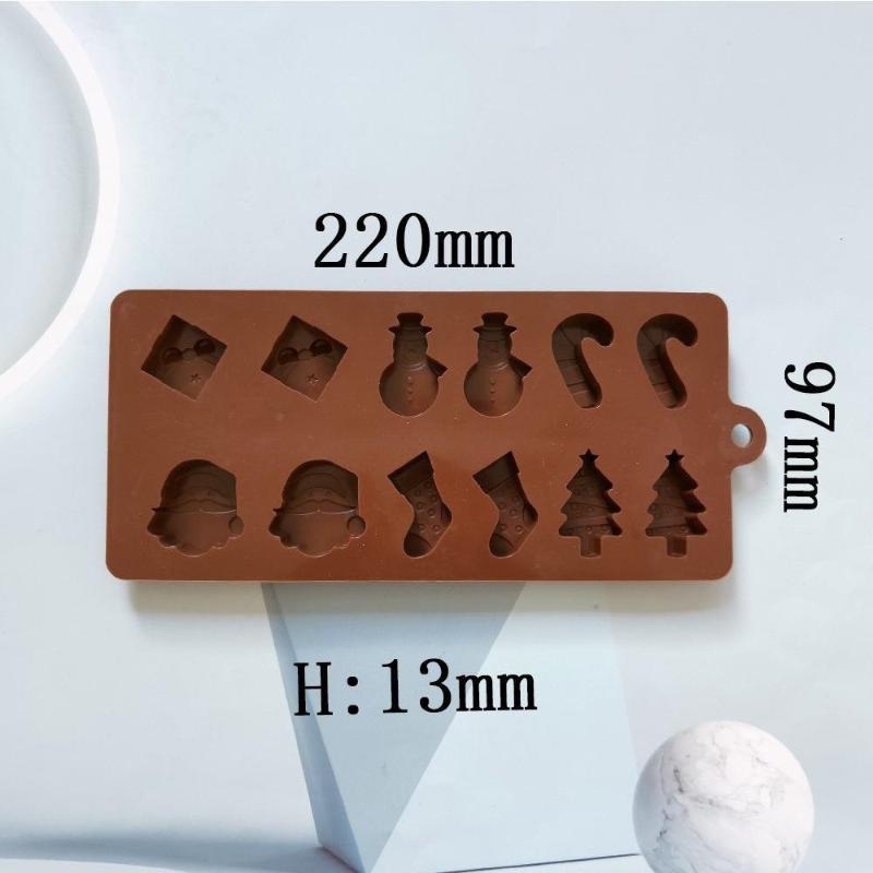 12-Cavity Christmas Shape Silicone Chocolate Mould Non Stick Fondant Cookie Gingerbread Man Candy Baking Mold Tools