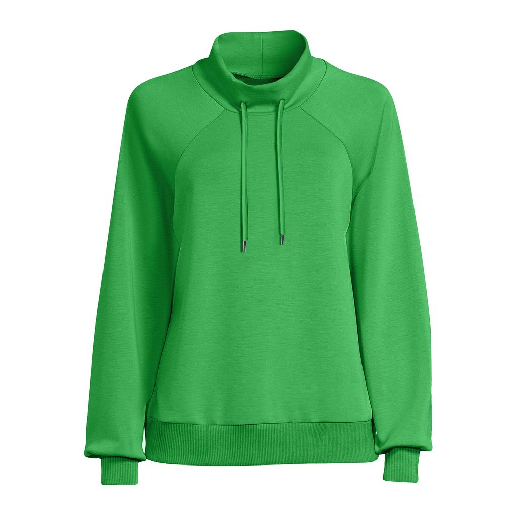 Women's Stand Collar Sweatshirt Oversized Turtleneck Drawstring Pullover Long Sleeve Top