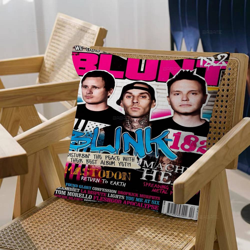 B-Blink 182 Rock Band Pillowcase toon Gift Cushion Cover Bedroom Home Sofa Chair Seat Decor pillow case